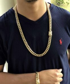 Iced Clasp Miami Cuban Bundle Chain&Bracelet 18K